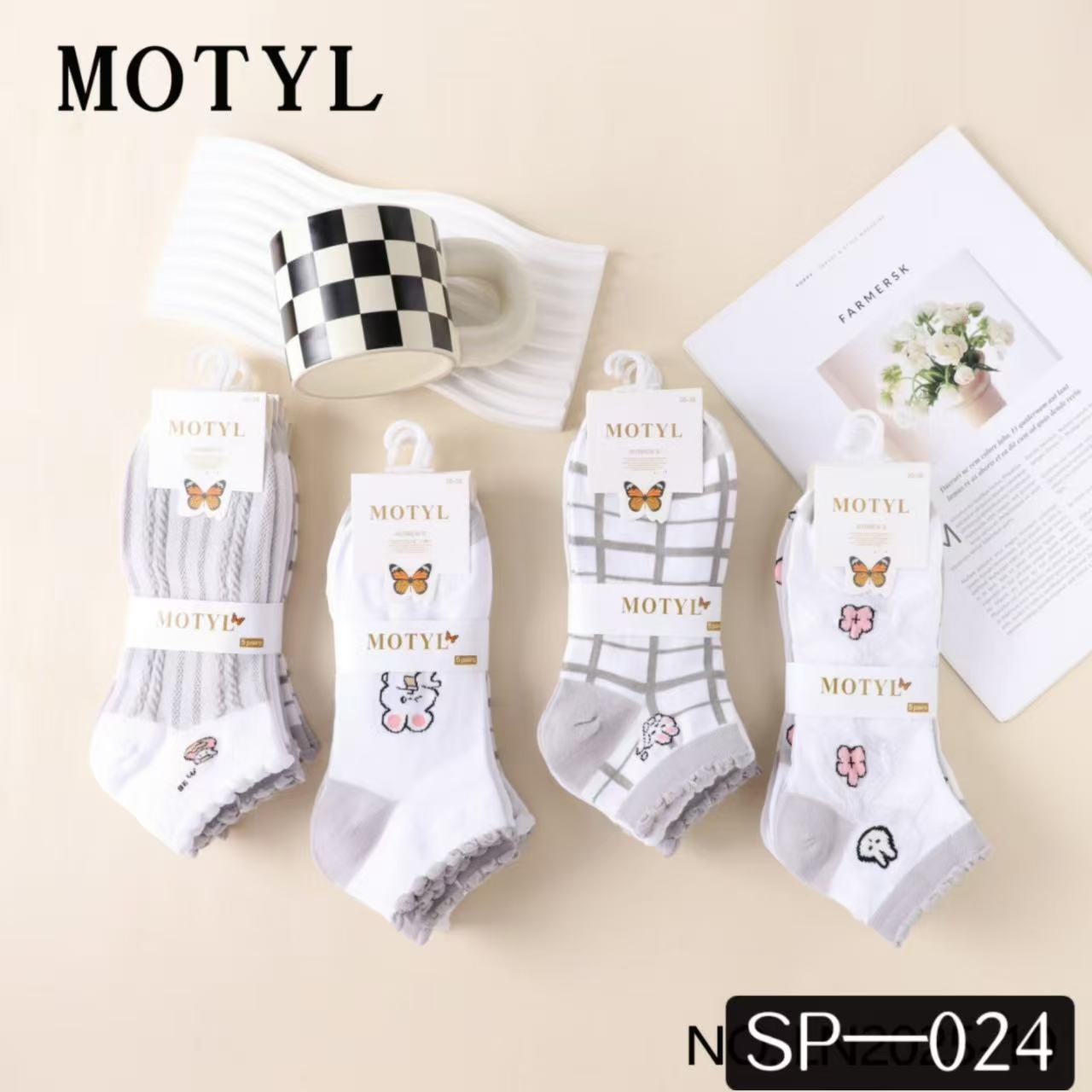 Skarpety damskie Roz 35-42, Mix kolor Paczka 40 szt